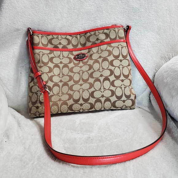 Coach Handbags - Coach Signature Canvas File Crossbody